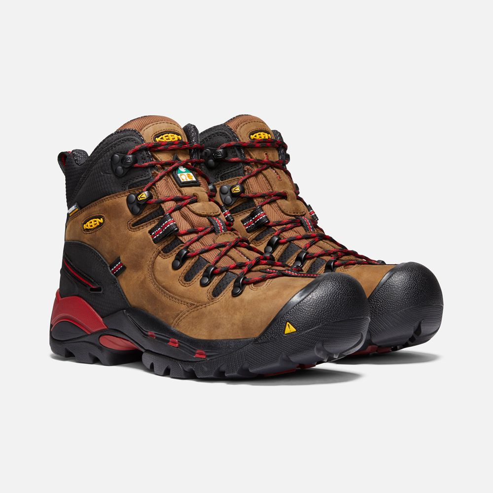 Botas de Trabajo Keen Mexico Marrom/Negros - Hombre Csa Hamilton Waterproof (Carbon-Fiber Toe) - QM3